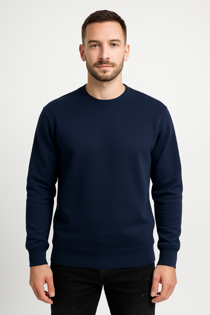 Sweater 100% Gekamd Fleece 320 g/m² - Donkerblauw