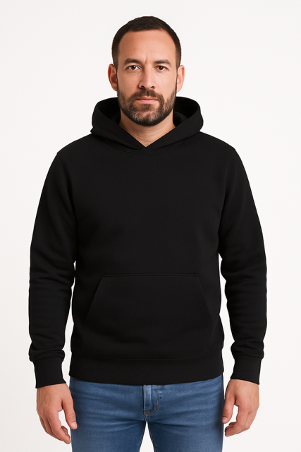 Hoodie | 100% gekamd fleece 320 g/m² - Premium kwaliteit- Zwart