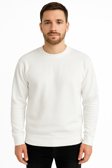 Sweater 100% Gekamd Fleece 320 g/m² - Wit