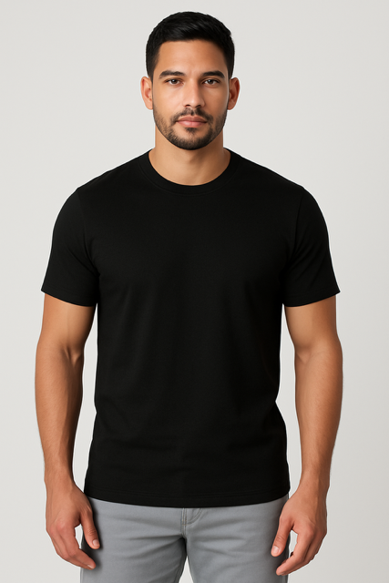 T-shirt 100% gekamd jersey 180 g/m² - Zwart