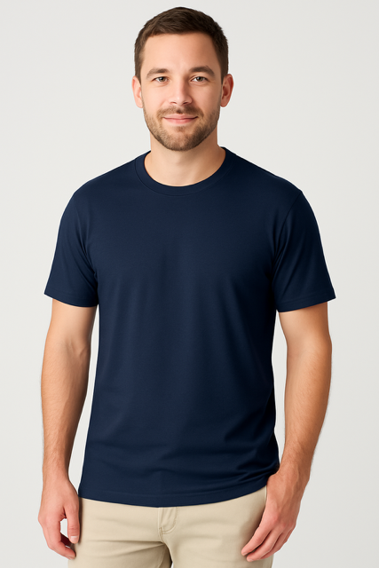 T-shirt 100% gekamd jersey 180 g/m² - Donkerblauw