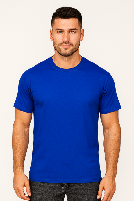 T-shirt 100% Gekamd Jersey 180 g/m² - Koningsblauw