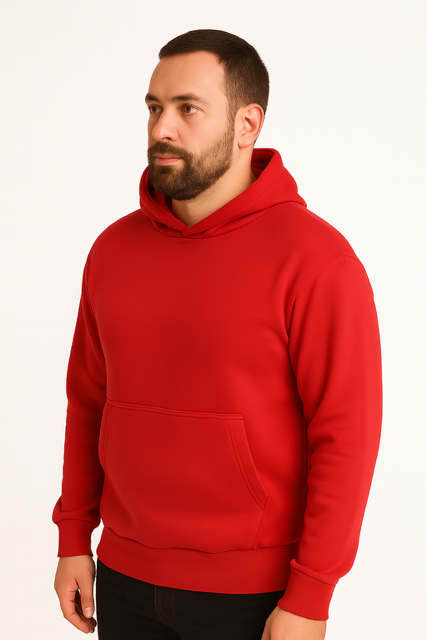 Hoodie | 100% gekamd fleece 320 g/m² - Premium kwaliteit - Rood - Image 3