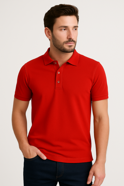 Poloshirt van biologisch katoen - Rood