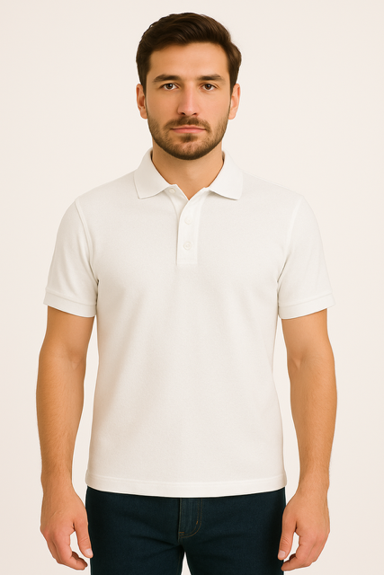 Poloshirt van biologisch katoen - Wit