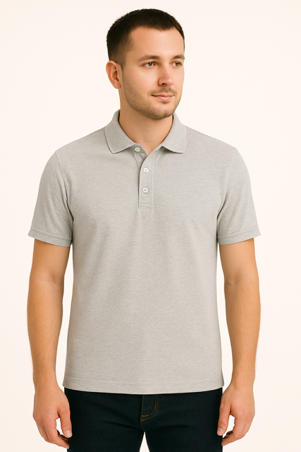 Poloshirt van biologisch katoen - Oxfordgrijs