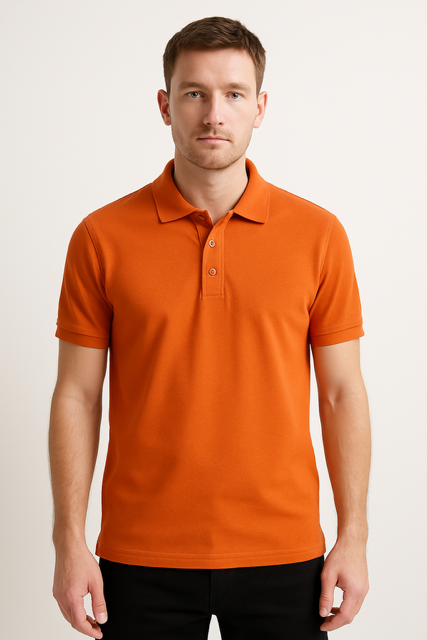 Poloshirt van biologisch katoen - Oranje