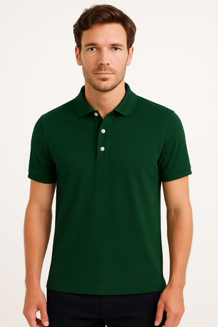 Poloshirt van biologisch katoen - Donkergroen