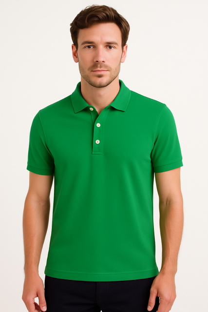 Poloshirt van biologisch katoen - Appelgroen