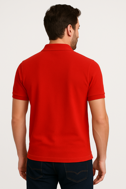 Poloshirt van biologisch katoen - Rood - Image 2
