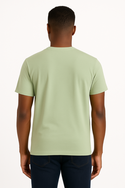 T-shirt van 100% Voorgekrompen Biologisch Katoen - Celadongroen - Image 2
