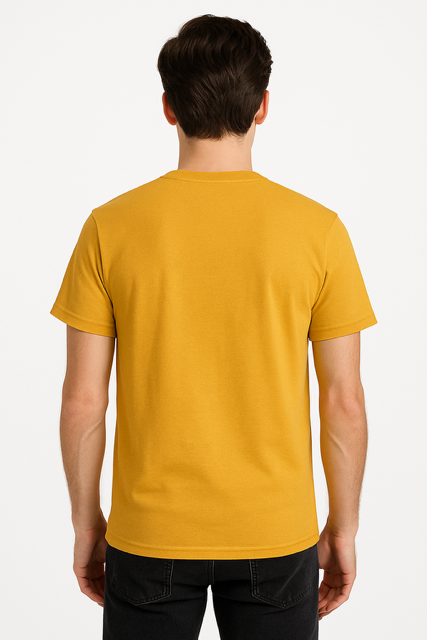 T-shirt van 100% Voorgekrompen Biologisch Katoen - Zonnegeel - Image 2