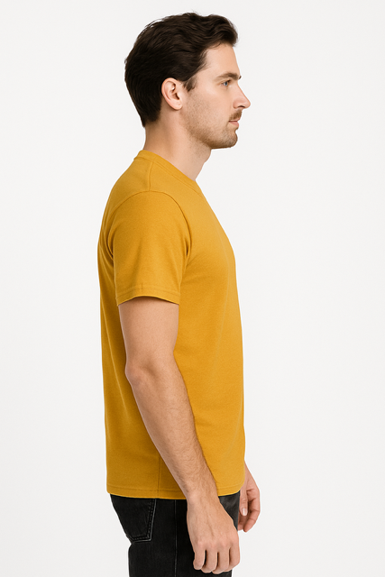T-shirt van 100% Voorgekrompen Biologisch Katoen - Zonnegeel - Image 3