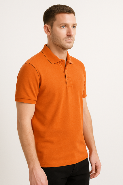 Poloshirt van biologisch katoen - Oranje - Image 3