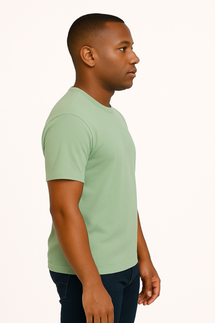 T-shirt van 100% Voorgekrompen Biologisch Katoen - Celadongroen - Image 3