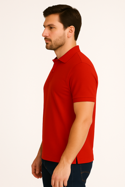 Poloshirt van biologisch katoen - Rood - Image 4