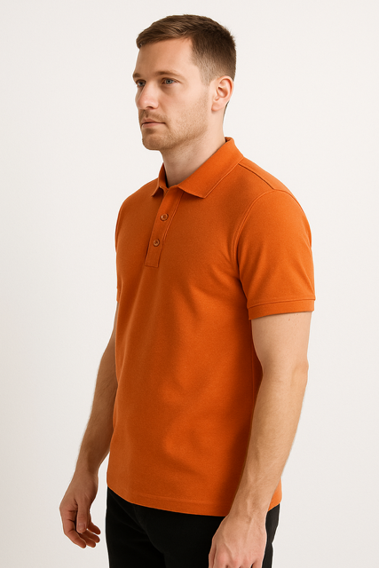 Poloshirt van biologisch katoen - Oranje - Image 4