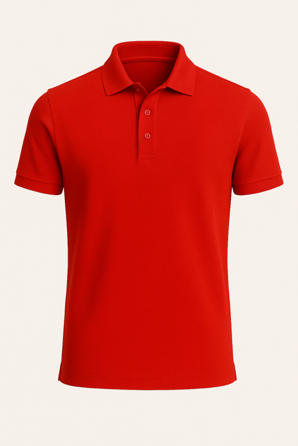 Poloshirt van biologisch katoen - Rood - Image 5