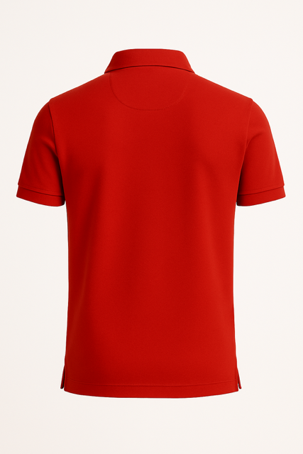 Poloshirt van biologisch katoen - Rood - Image 6