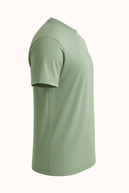 T-shirt van 100% Voorgekrompen Biologisch Katoen - Celadongroen - Image 7