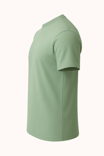 T-shirt van 100% Voorgekrompen Biologisch Katoen - Celadongroen - Image 8